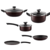Vinod Supreme Non Stick Cookware Set Combo 5 Pieces | Kadai/Kadhai, Saucepan with Lid, Dosa Tawa, Frypan | 5-Ply Aluminum Layer (3mm Thick) | Gas and Induction Base | 2 Year Warranty